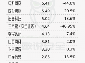 2024年网安上市公司上半年营收、毛利、净利润排行