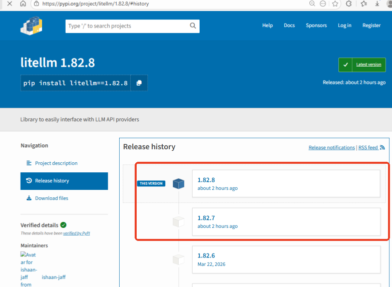 紧急AI投毒情报 | 热门AI模型网关LiteLLM遭受供应链投毒，总下载量超4.8亿次！