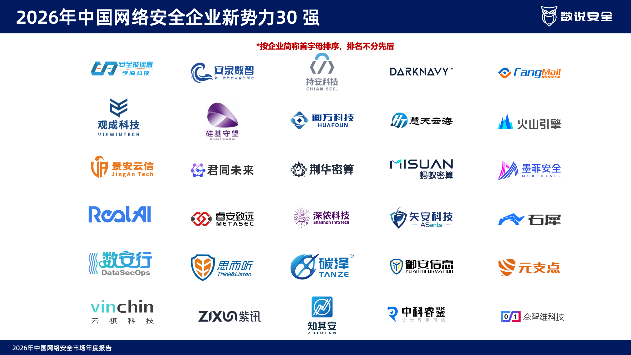 2026“中国网络安全产业百强排名与新势力30强”发布